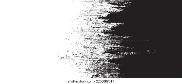 Black brush stroke background. Black ink splash on backdrop. Brush background for wallpaper, paint splatter template, dirt banner, watercolor design, dirty texture. Trendy brush background, vector