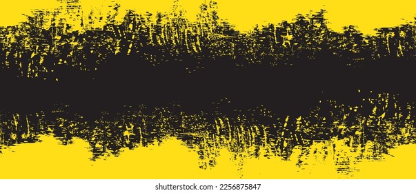 Fondo del pincel negro. Tinta negra salpicada en el fondo. Fondo de pincel para papel de pared, plantilla de bandeja de pintura, banner de suciedad, diseño de acuarela, textura sucia. Fondo de pincel de moda, vector