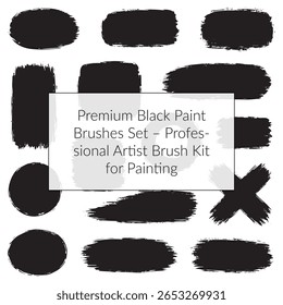 Black brush stroke banner template collection