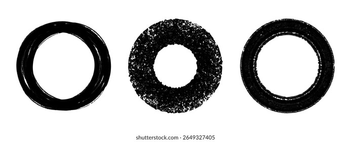 Black brush stroke circular shape designs