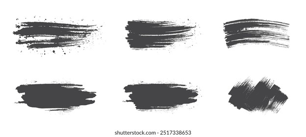 conjunto de design de traçado de pincel preto. texturas de tinta grunge. imagens vetoriais isoladas para design gráfico