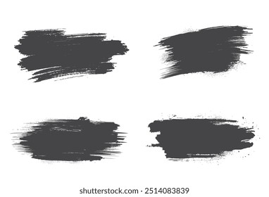 conceptions de traits de pinceau noir. texture grunge abstraite à l'encre. images vectorielles isolées pour la création graphique