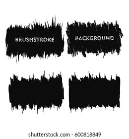 black brush stroke frame set. flat abstract background for text. design element. rectangle shape.