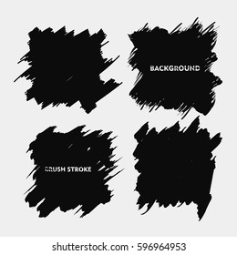 black brush stroke frame set.flat abstract background for text. design element. boxes shape