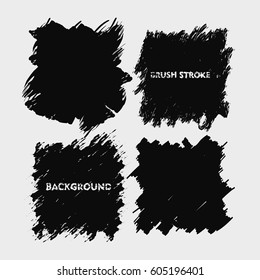 black brush stroke frame set.flat abstract background for text. design element. boxes shape
