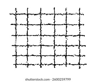 Black Brush Stroke Grid on white background.