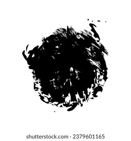 black brush stroke grunge isolated on white background