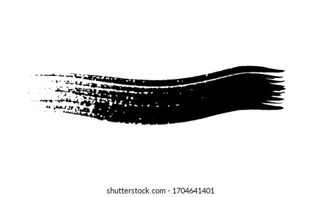 Black brush stroke. Grunge texture vector shape, artistic design element. Vector brush stroke. Distressed texture. Isolated black stripes. Grunge design elements.