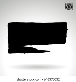 Black brush stroke. Grunge vector abstract hand - painted element. Underline and border design.