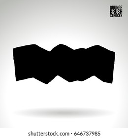 Black brush stroke. Grunge vector abstract hand - painted element. Underline and border design.