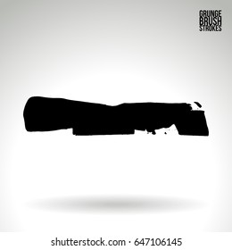 Black brush stroke. Grunge vector abstract hand - painted element. Underline and border design.