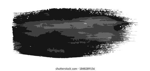 Black brush stroke. Hand drawn ink spot isolated on white background. Vector illustration