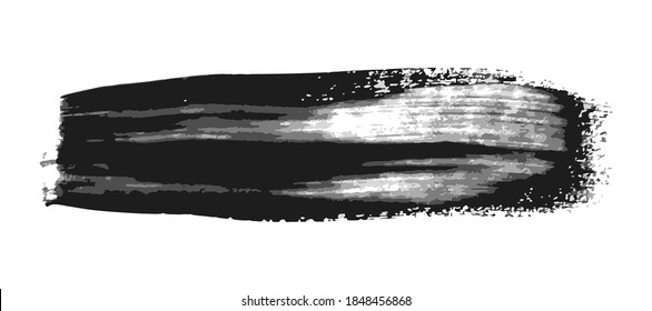 Golpe de pincel negro. Punto de tinta dibujado a mano aislado sobre fondo blanco. Ilustración del vector