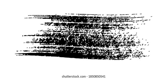 Black brush stroke. Hand drawn ink spot isolated on white background. Vector illustration
