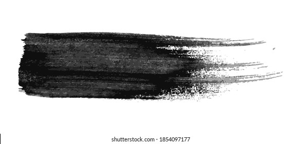 Black brush stroke. Hand drawn ink spot isolated on white background. Vector illustration