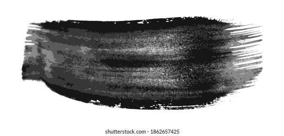 Golpe de pincel negro. Punto de tinta dibujado a mano aislado sobre fondo blanco. Ilustración del vector
