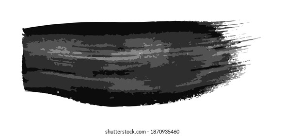 Black brush stroke. Hand drawn ink spot isolated on white background. Vector illustration
