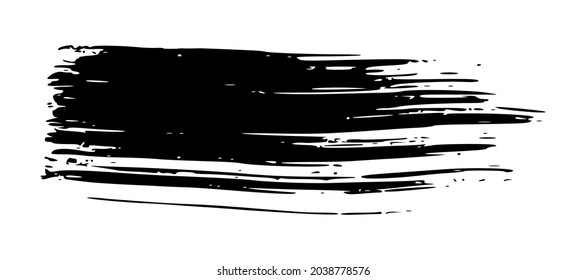 Black brush stroke. Hand drawn ink spot isolated on white background. Vector illustration