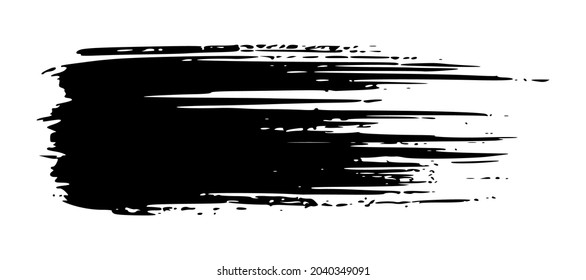Golpe de pincel negro. Punto de tinta dibujado a mano aislado sobre fondo blanco. Ilustración del vector
