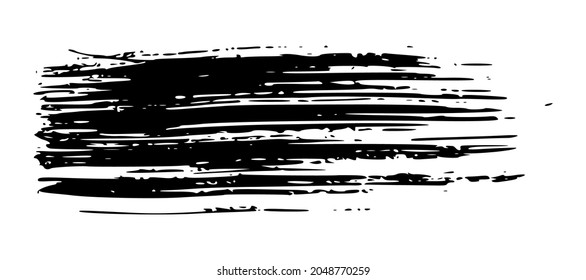 Black brush stroke. Hand drawn ink spot isolated on white background. Vector illustration