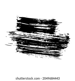 Black brush stroke. Hand drawn ink spot isolated on white background. Vector illustration