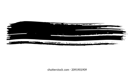 Black brush stroke. Hand drawn ink spots isolated on transparent background. Vector illustration