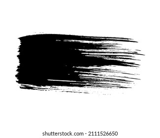 Black brush stroke. Hand drawn ink spot isolated on white background. Vector illustration