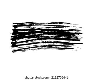 Black brush stroke. Hand drawn ink spot isolated on white background. Vector illustration
