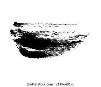 Black brush stroke. Hand drawn ink spot isolated on white background. Vector illustration