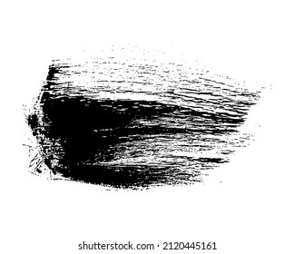 Black brush stroke. Hand drawn ink spot isolated on white background. Vector illustration
