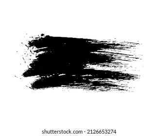 Black brush stroke. Hand drawn ink spot isolated on white background. Vector illustration