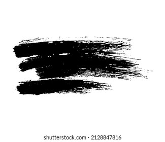 Black brush stroke. Hand drawn ink spot isolated on white background. Vector illustration