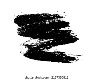 Black brush stroke. Hand drawn ink spot isolated on white background. Vector illustration