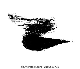 Golpe de pincel negro. Punto de tinta dibujado a mano aislado sobre fondo blanco. Ilustración del vector