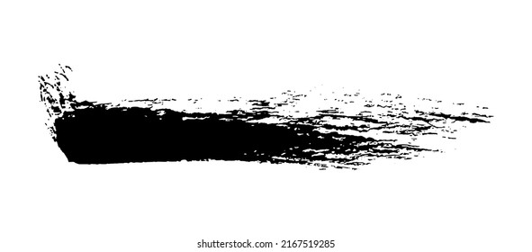 Schwarzer Pinselstrich. Handgezeichneter Tintenfleck einzeln auf weißem Hintergrund. Vektorgrafik