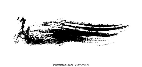 Black brush stroke. Hand drawn ink spot isolated on white background. Vector illustration