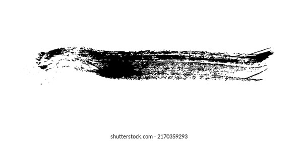 Black brush stroke. Hand drawn ink spot isolated on white background. Vector illustration