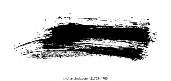 Black brush stroke. Hand drawn ink spot isolated on white background. Vector illustration