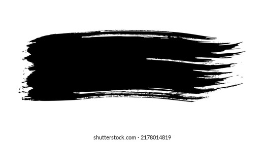 Golpe de pincel negro. Punto de tinta dibujado a mano aislado sobre fondo blanco. Ilustración del vector