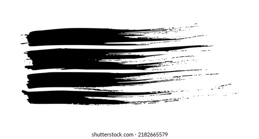 Black brush stroke. Hand drawn ink spot isolated on white background. Vector illustration