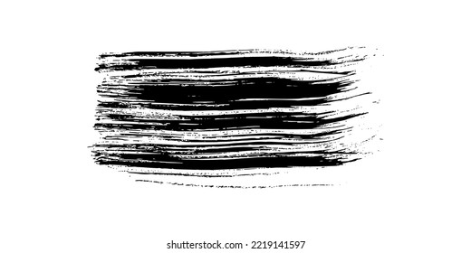 Black brush stroke. Hand drawn ink spot isolated on white background. Vector illustration