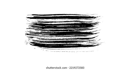 Black brush stroke. Hand drawn ink spot isolated on white background. Vector illustration