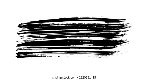 Black brush stroke. Hand drawn ink spot isolated on white background. Vector illustration
