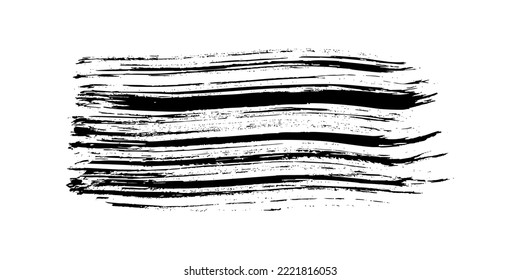 Black brush stroke. Hand drawn ink spot isolated on white background. Vector illustration