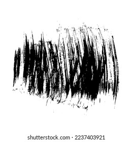 Black brush stroke. Hand drawn ink spot isolated on white background. Vector illustration