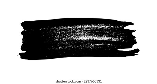 Black brush stroke. Hand drawn ink spot isolated on white background. Vector illustration