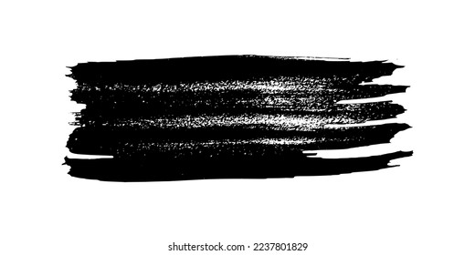 Black brush stroke. Hand drawn ink spot isolated on white background. Vector illustration