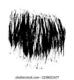 Black brush stroke. Hand drawn ink spot isolated on white background. Vector illustration
