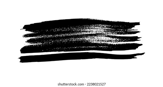 Black brush stroke. Hand drawn ink spot isolated on white background. Vector illustration
