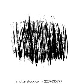 Black brush stroke. Hand drawn ink spot isolated on white background. Vector illustration